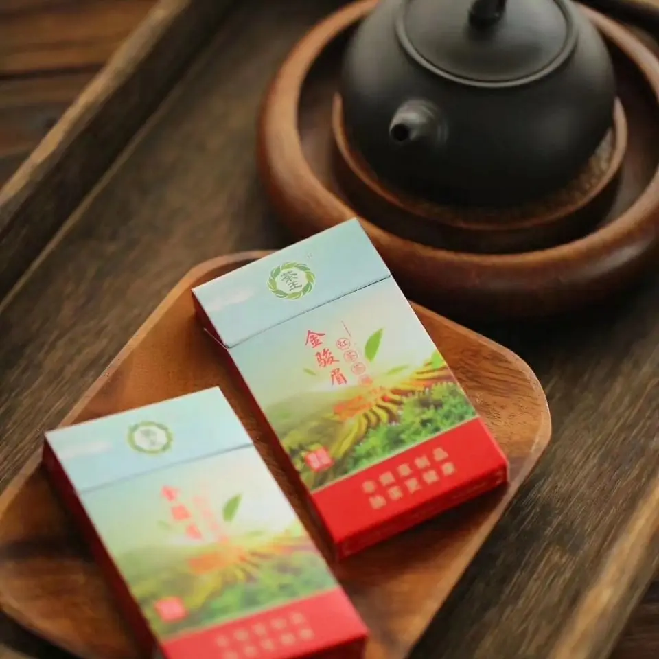 

Teaking Mint Flavor Jinjun Eyebrow Black Tea Smoke Cigarette Non-tobacco Products No Nicotine 1PCS