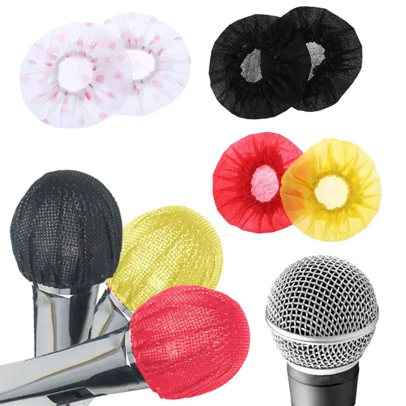 20/100Pcs Disposable Non-woven Microphone Cover Removal Windscreen Protective Mic Cap Pad for KTV Karaoke Supplies