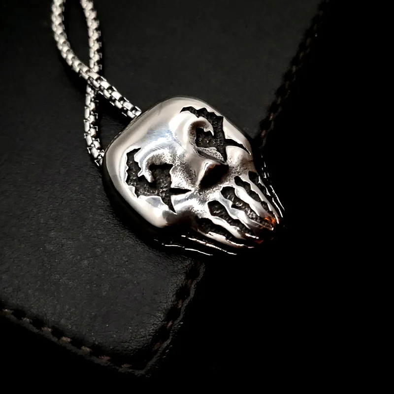 Hip Hop Clown Mask Pendant Necklace Gothic Stainless Steel Ghost Skeleton Men and Women Punk Jewelry Halloween Gift | Украшения и