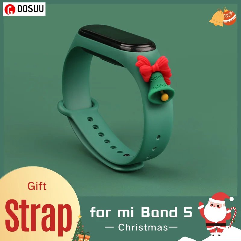

Ремешок для Mi Band 5 + чехол + петля ремешок на кнопке пряжка с Рождеством 3D Correa мягкий браслет подарок для Xiaomi Mi Band 5 6