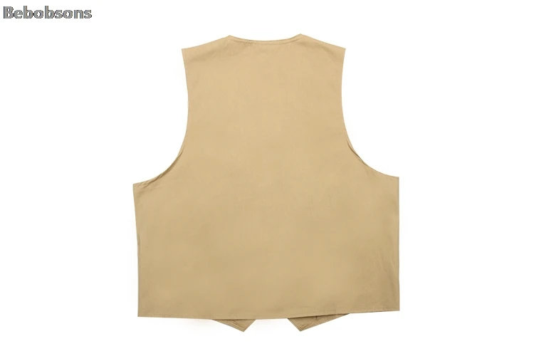 

Autumn Summer Casual Loose Women Sleeveless Vest Coat Cotton V Neck Laides Waistcoat Cute Bear Embroidery