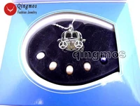 qingmos new wish pearl sterling silver s925 carriage pendant necklace for women with oyster pearl necklace 16 silver chain