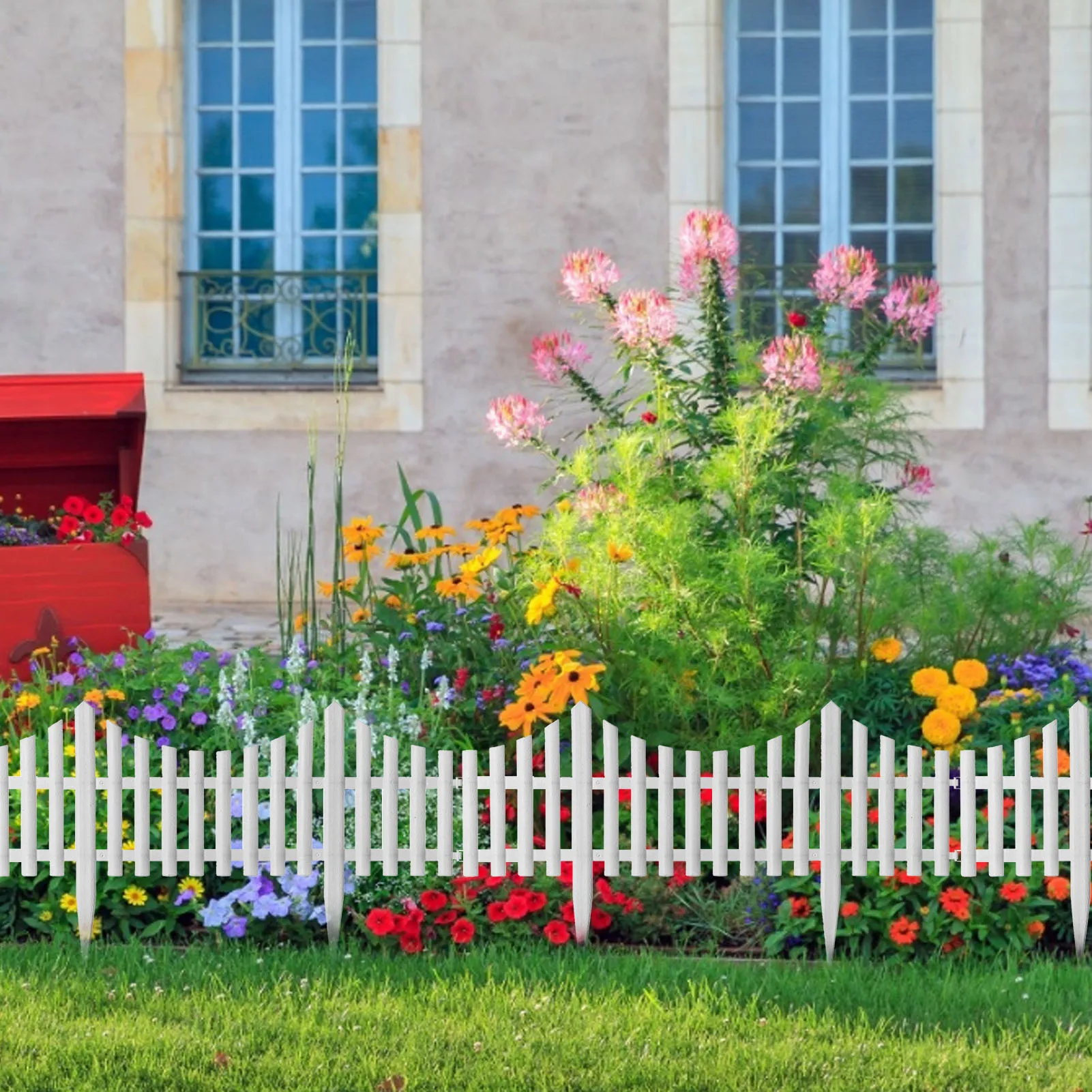 

Home Garden Supplies 2021 New 4pcs Plastic Home Garden Border Edging Fence Stone Lawn Yard Flower Bed Outdoor Decor superbly