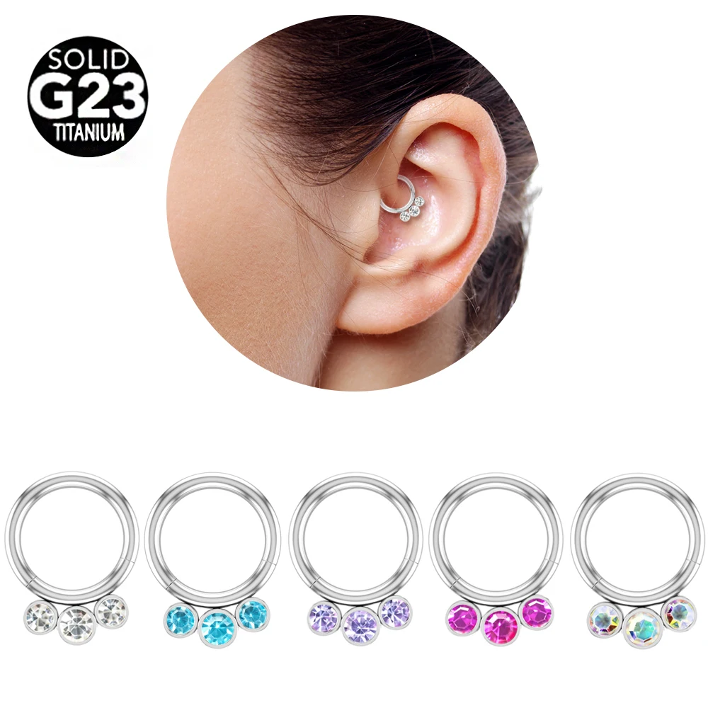 Кольцо для перегородки носа из 100% титана кольцо пирсинга ушной хрящ Хеликс 16 г 3 с