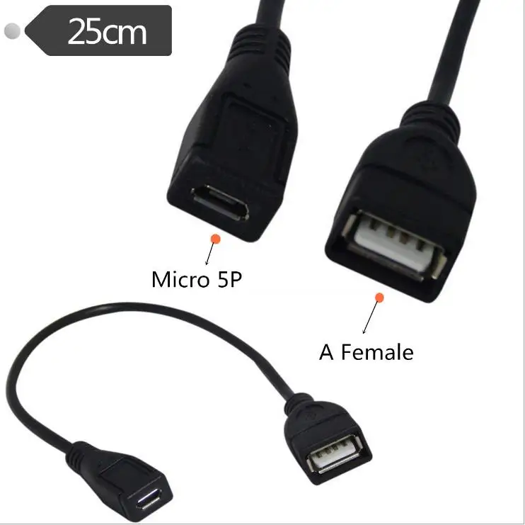 Переходник с Micro USB мама на переходник A Мама micro адаптер 25 см Android кабель для
