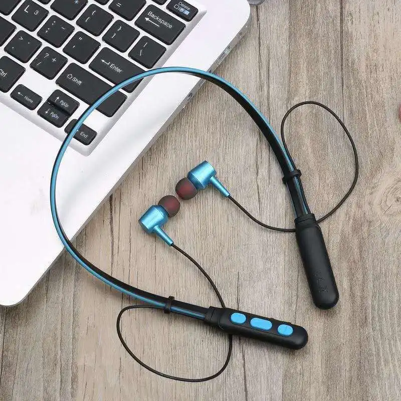

Explosive Magnetic Inhalation Ear Wireless Bluetooth Headset Hanging Neck Sports Running Metal Headphone Bluetooth 5.0 Rushed