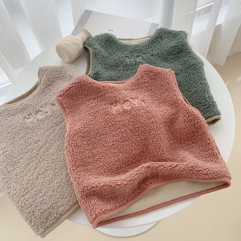 WLG осенне зимний жилет для мальчиков и девочек детский бархатный без рукавов с