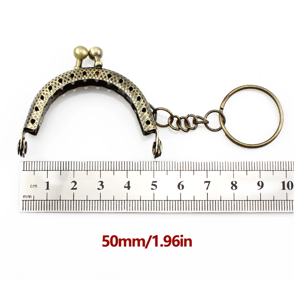 5cm Metal Coin Purse Frame for Bag With Key Ring Hardware Kiss Clasp Bag Wallet Clutch Bags Sew Accessories 5Pcs/Lot