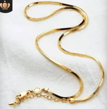 

Ожерелье из стерлингового серебра 925 пробы, цепочка со змеиным плетением, чокер, ожерелья из желтого золота для женщин
