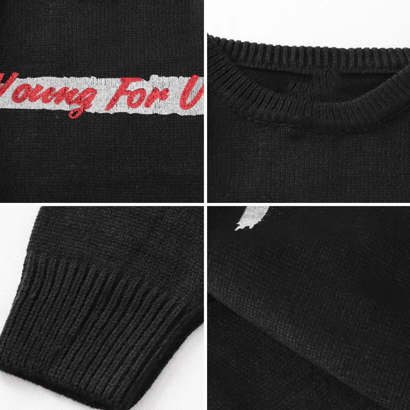 

Spring Autumn ins Street Trend Outer Wear Pullover Harajuku Style Casual O-Neck Bottoming Sweater Men's Jacket