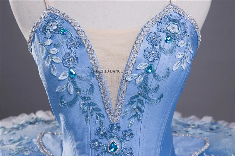 Модная Высококачественная голубая балетная пачка на заказ размер 12 слоев