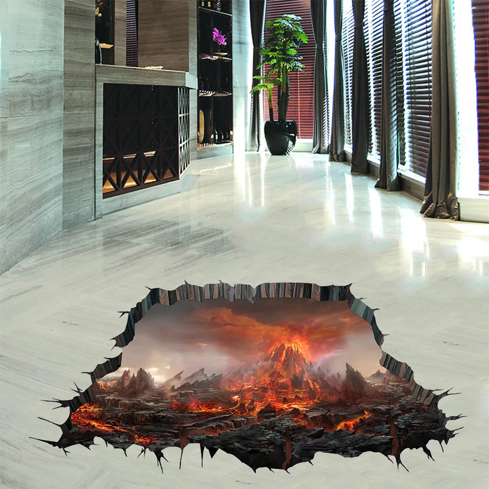 

Halloween haunted house pumpkin 3D broken wall stickers Floor stickers living room bedroom decoration