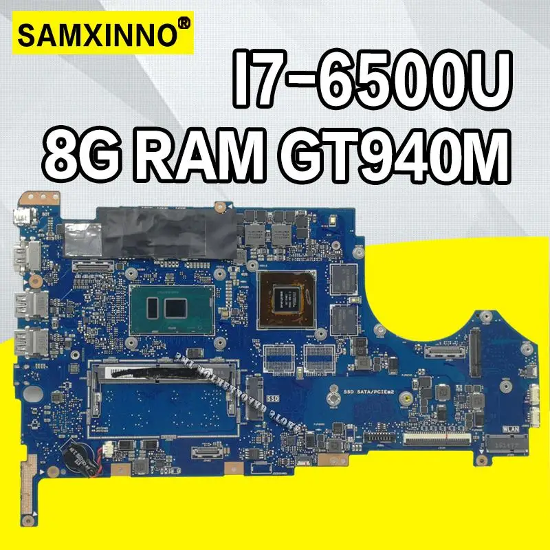 

UX560UQ mainboard For Asus UX560U UX560UQK UX560UQ UX560UX Q524U Q524UQ Q524UX laptop motherboard I7-6500CPU 8G RAM GT940M/2GB