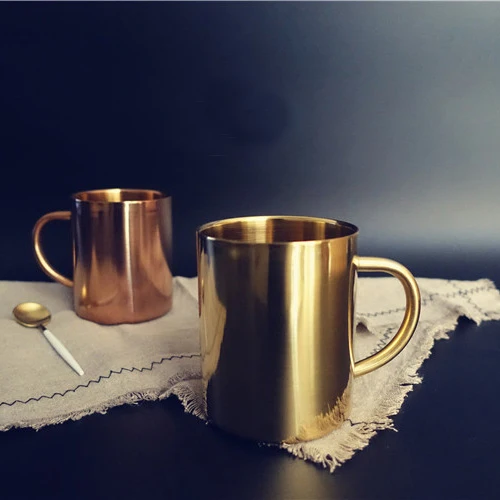Старинная латунная кружка из нержавеющей стали чашка для молока и чая с медным