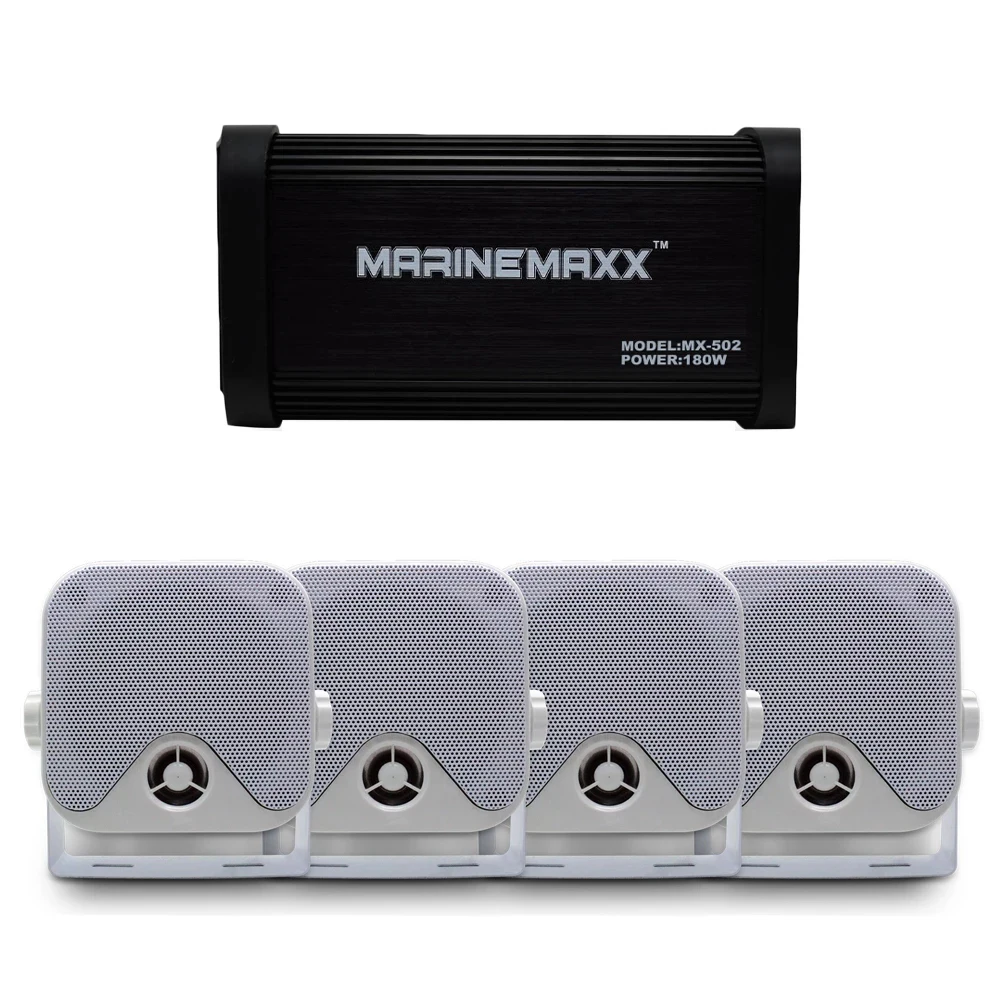 180 Вт 4 канала Bluetooth морской мотоцикл усилитель Лодка аудио стерео для ATV UTV + 2 пары