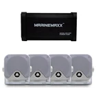 4-канальный Bluetooth-усилитель для морского мотоцикла, 180 Вт, автомобильная стереосистема для лодок ATV UTV + 2 пары водонепроницаемых динамиков для лодок