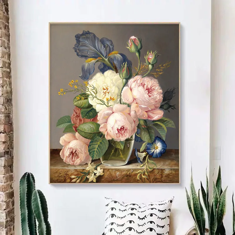 Набор для вышивки сделай сам крестиком с цветами и розами 11CT точная печать DMC