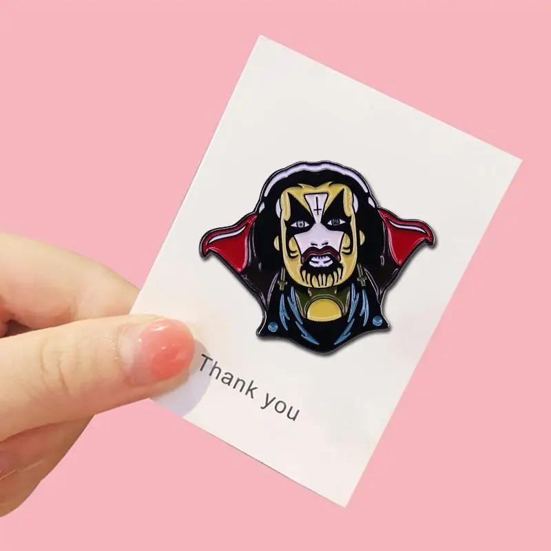 Король сатаны скрытую датский черный Heavy Metal Rock Band эмали штырь Ретро 80s Готический