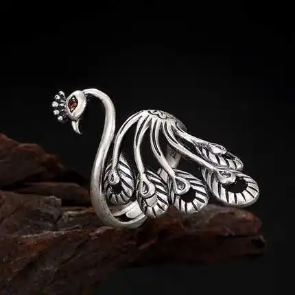 NPKDS Fashion Retro Thai Mosaic Lady High-end Peacock Ring Wholesale | Украшения и аксессуары