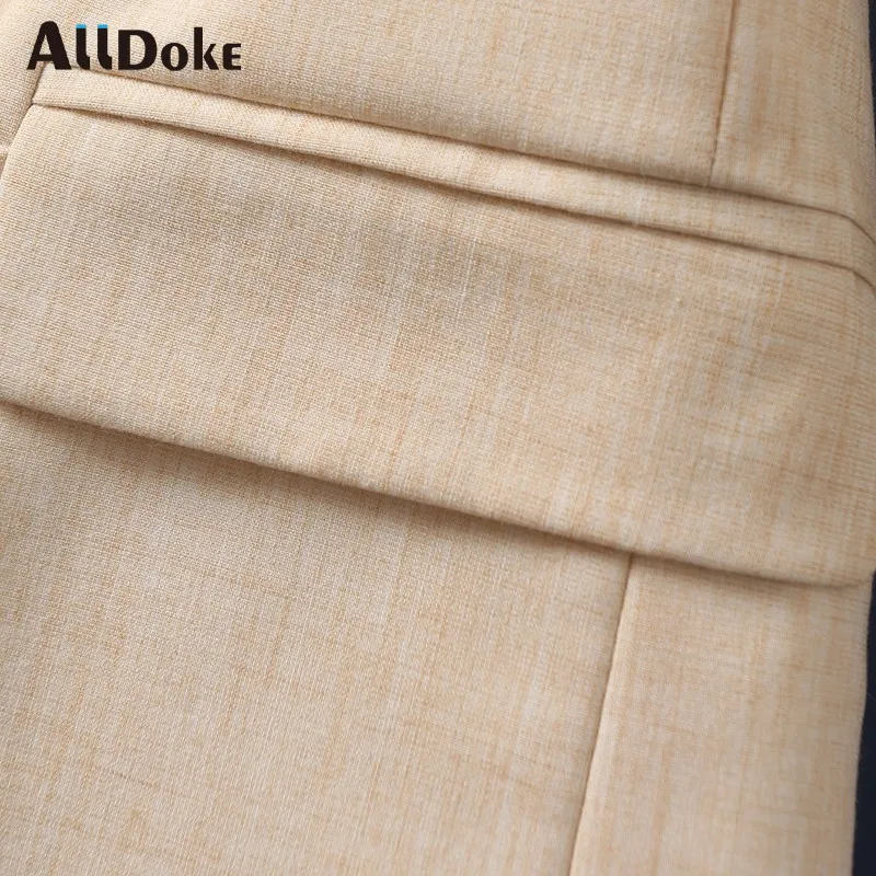 

ALLDOKE vintage casual blazers women autumn notched long sleeve pockets coats femme streetwear ladies office blazers coats