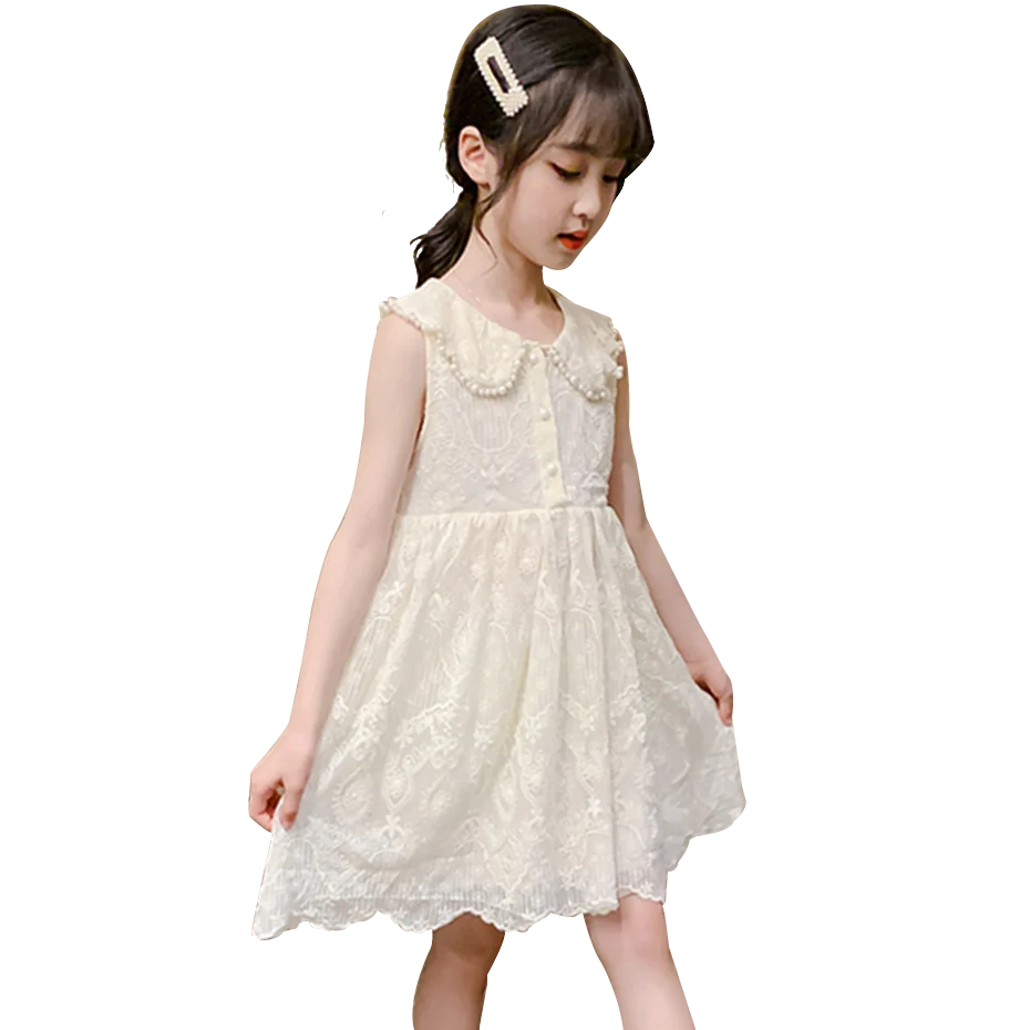 Летние платья для девочек детские праздничные с цветочной вышивкой платье без