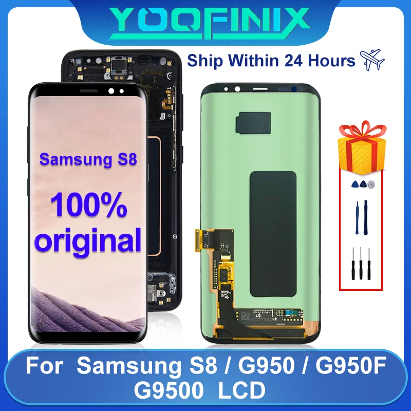 Оригинальный дисплей для Samsung Galaxy S8 LCD SM G950F G950FD G950W G950P G950 с сенсорным экраном и