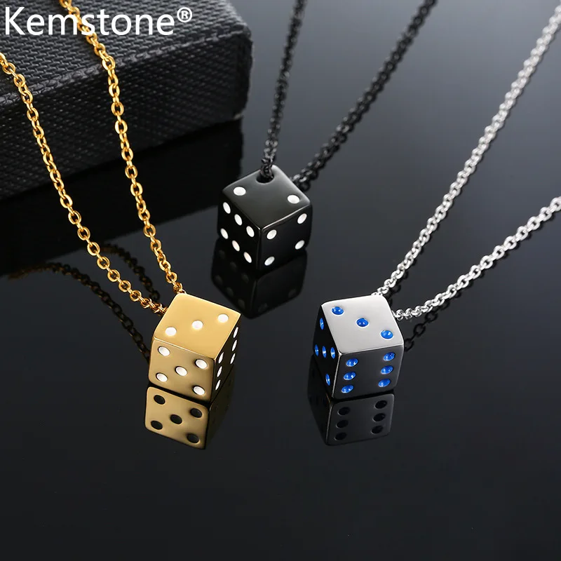 Мужские трендовые кубики из нержавеющей стали Kemstone позолоченные черные