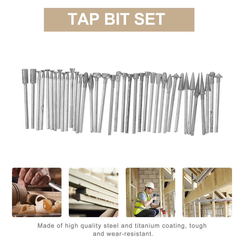

36pcs Sturdy Drill Bits Practical Wood Crafts Supplies Polishing Rotary Tools