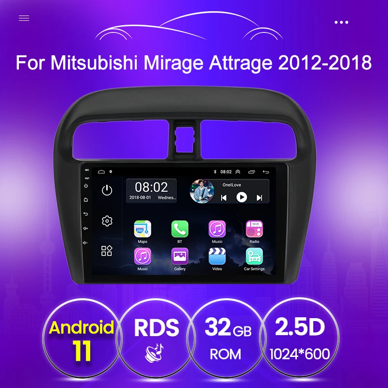 Автомобильный радиоплеер для Mitsubishi mirage attrage 2012 2013 2014 2015-2018 Автомобильная