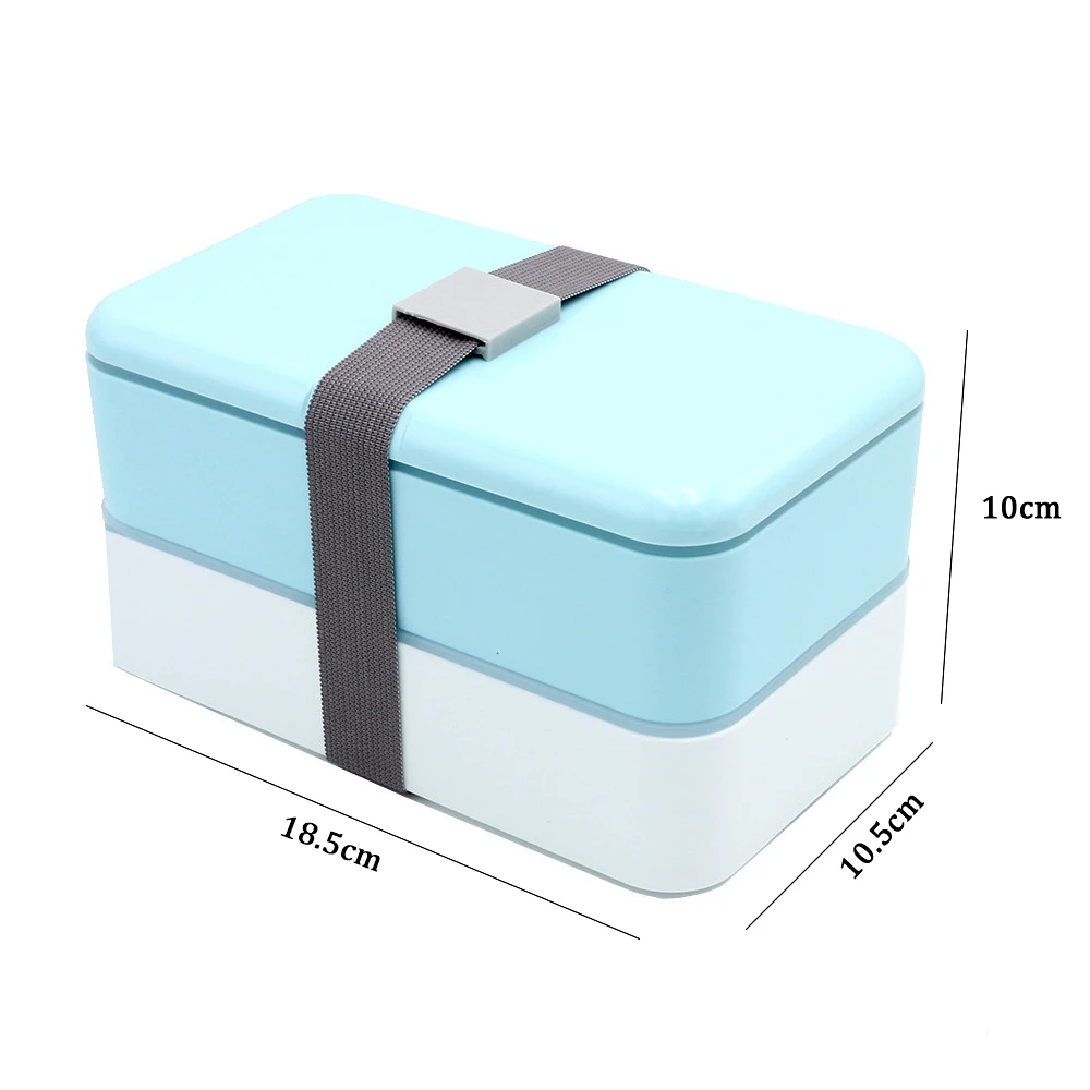 1200 мл двойной слой Tiffin милый Ланч Bento пластиковая коробка портативный ланчбокс