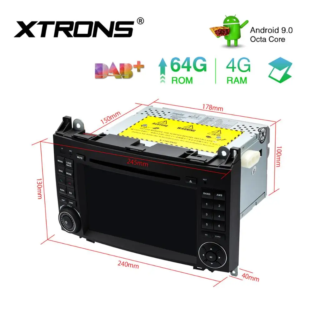 XTRONS 4 Гб RAM Android 9 0 автомобильный dvd-плеер GPS для Mercedes Benz W245 W169 Viano Vito W639 Sprinter W906 2006-2008