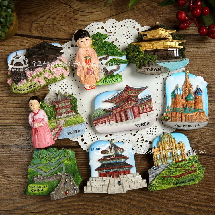 Новый дорожный памятный холодильник из смолы Япония Южная Корея Китай Макао и