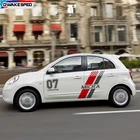 Двухсторонняя Автомобильная наклейка для Nissan-Micra Racing Sport, полоска для автомобильной двери, боковая декоративная наклейка на Автомобильный кузов виниловый стикер, внешние аксессуары