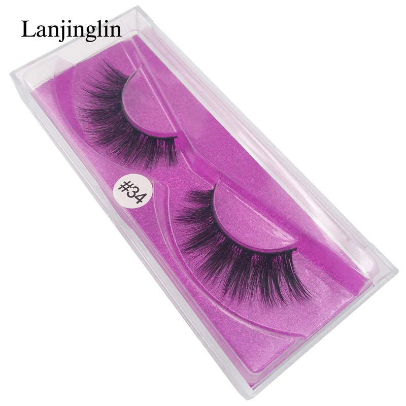 LANJINGLIN 1 пара накладных ресниц норковые ресницы 3d норковые волосы maquillaje поддельные ресницы ручной работы Макияж Наращивание ресниц cilios