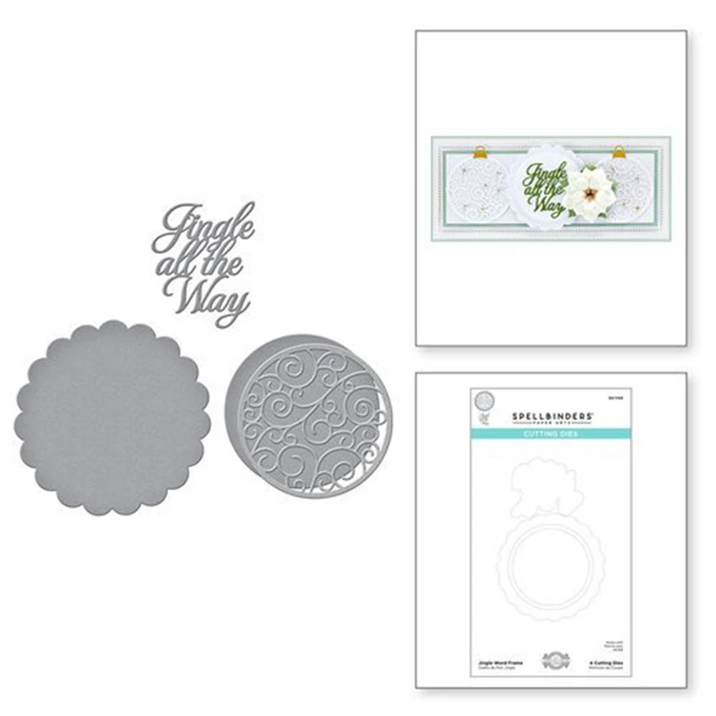 

Christmas Scallop Round Frame Filigree Inserts Metal Cutting Die Scrapbook Embossed Paper Card Album Craft Template Cut Die