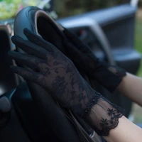 summer sunscreen gloves women spring lace stretch touch screen anti uv slip resistant driving glove breathable guantes 23cm