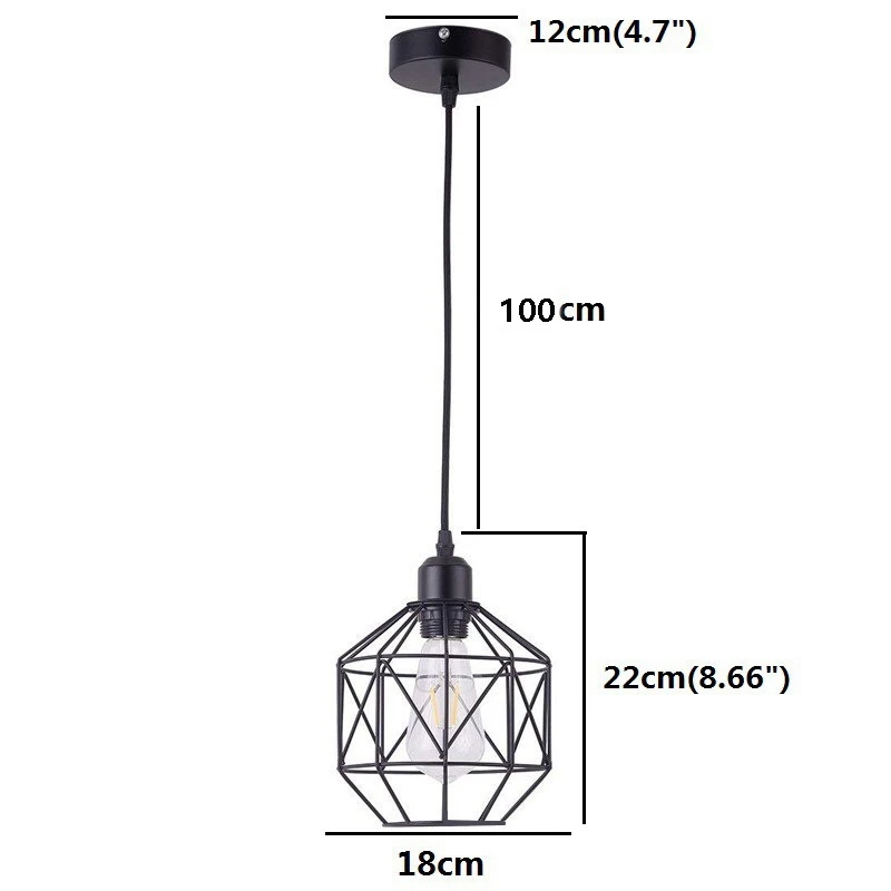 Металлический металлический абажур из железа ретро-люстра винтажная лампа