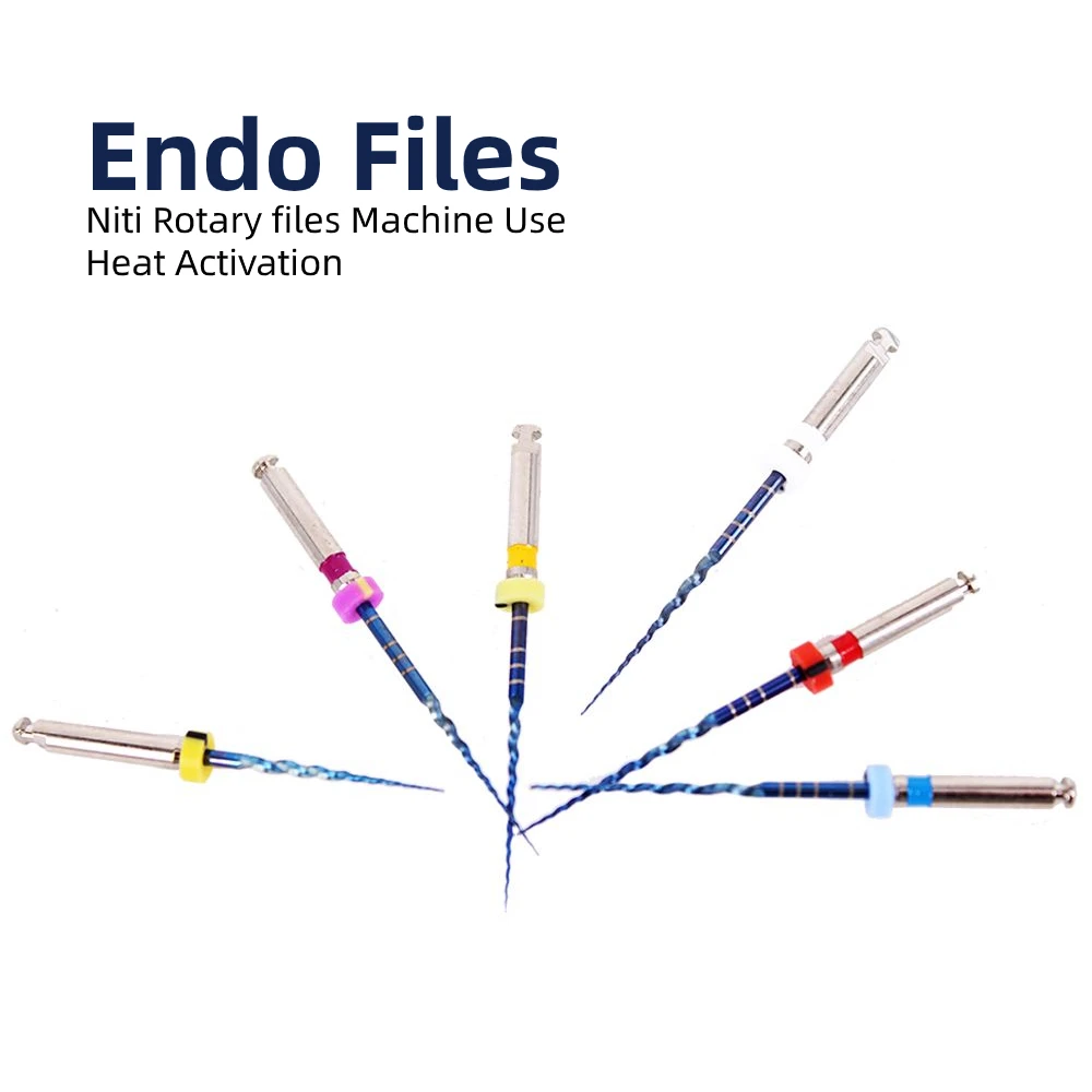 

Endodontic Rotary Files Heat Activation Blue for Endo Root Canal Treatment Niti File 1 pack (6 pieces) Engine Use