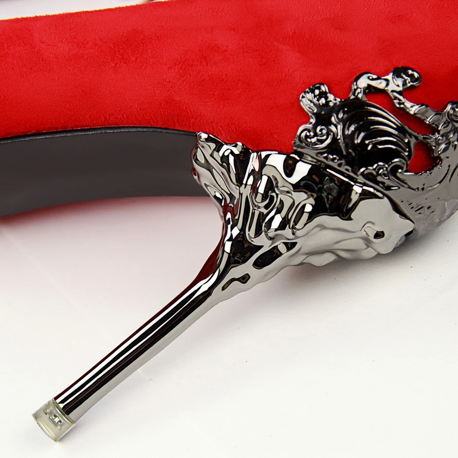 Женские туфли на высоком каблуке с резным металлическим каблуком Сезон