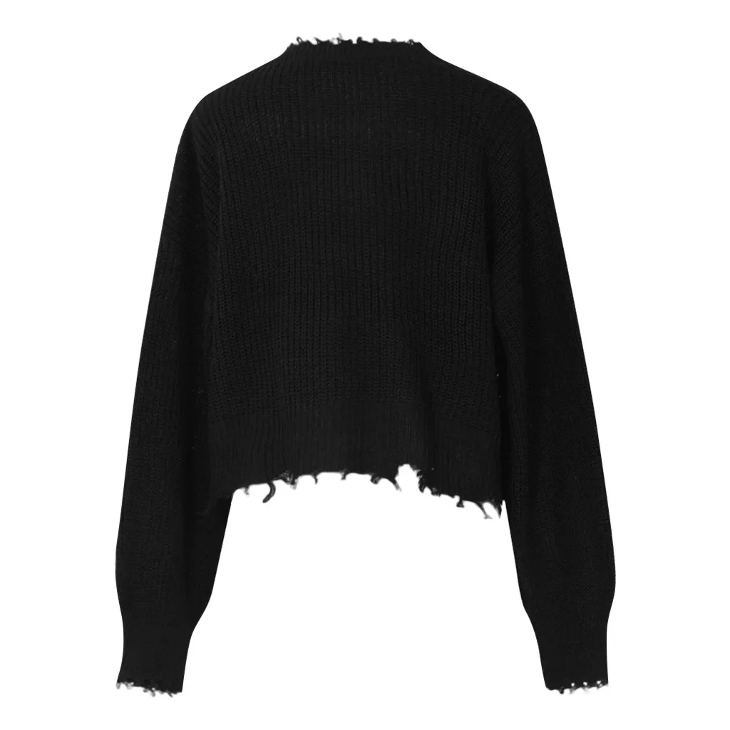 Однотонный вязаный свитер 2019 женские осенне-зимние топы с длинными рукавами