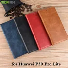 Чехол MOFi для Huawei P30 Pro Lite, флип-чехол P30pro с магнитным слотом для карт, чехол-подставка P30LITE, винтажный силиконовый чехол-книжка из искусственной кожи