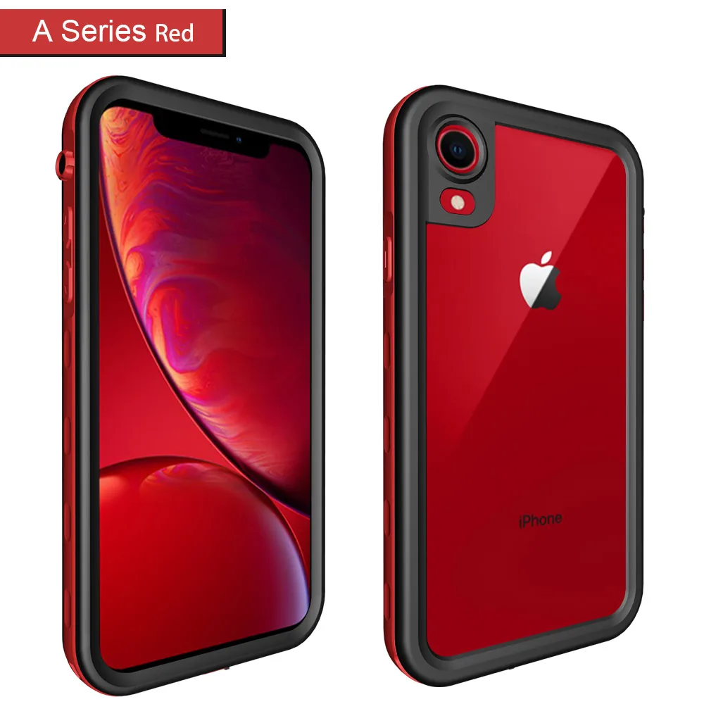 A Series Red SHELLBOX IP68 Водонепроницаемый чехол для iPhone X XR XS MAX 8 7 Чехол пакет сумка Чехлы для телефона Coque водонепроницаемый чехол для телефона - Цвет: A Series Red