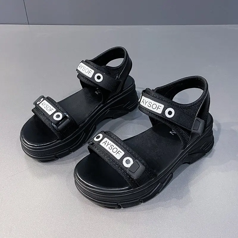 

Сандалии женские универсальные, босоножки на платформе, удобная повседневная обувь с круглым носком, лето 2021