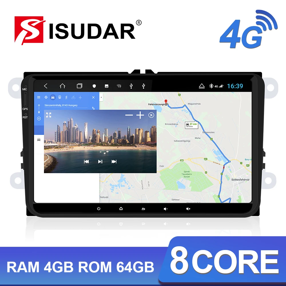 Isudar H53 4G мультимедиа для Android 1 Din стерео Volkswagen/VW/POLO/PASSAT/Golf/Skoda/Fabia/Seat gps