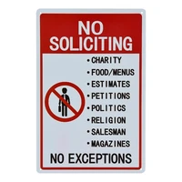 no soliciting sign do not disturb sign 12x8 rust free tin uv printed easy to mount