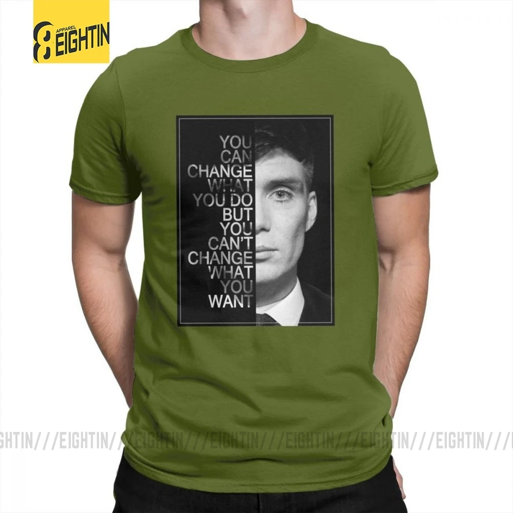Peaky Blinders мужские футболки с круглым воротником, футболки для отдыха, высокое качество, короткий рукав, хлопок, футболки размера плюс, Популярные - Цвет: Армейский зеленый