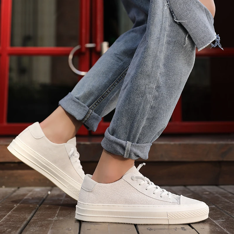 

Men Shoes lace up Casual Comfortable Shoes Winter cow suede Leather Shoes outdoor fashion breathable Soft Walking Shoes men