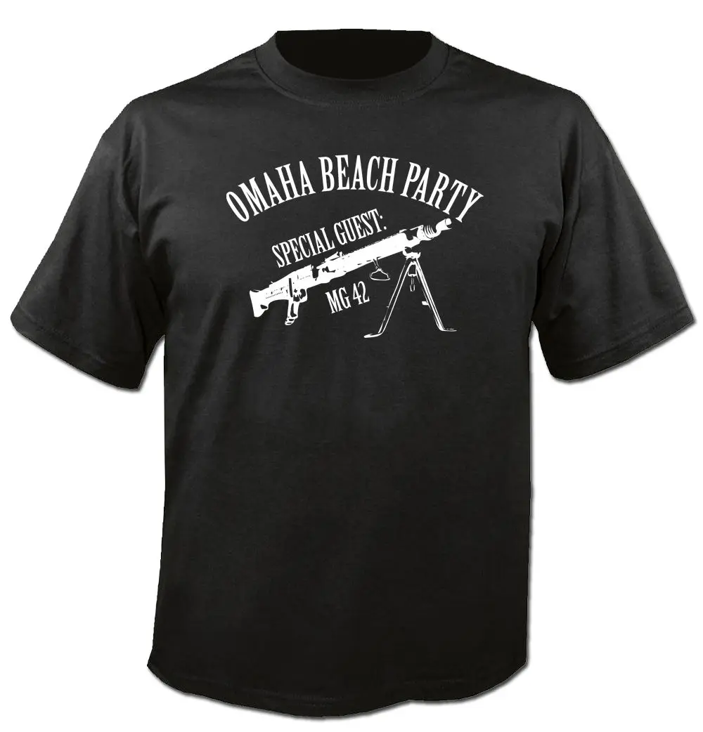 Модная футболка MG42 OMAHA BEACH Вечерние WW2 Культовая немецкая хлопковая