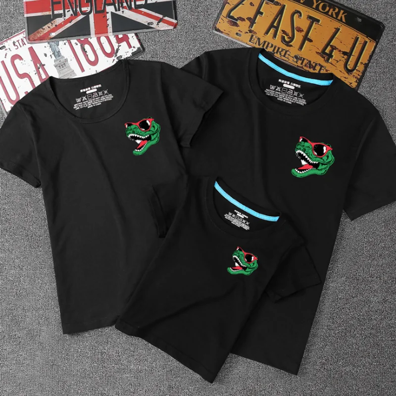 Летняя семейная одежда для мамы папы ребенка сына футболки детский топ с