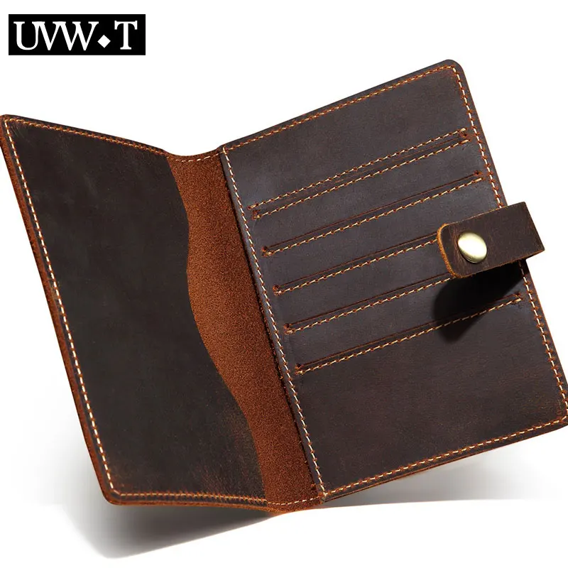 Обложка для паспорта из натуральной коровьей кожи в стиле ретро|Держатели карт и